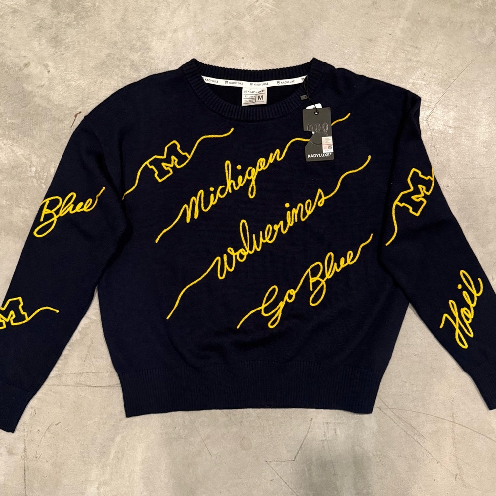 Navy Blue Michigan Wolverines Sweater NEW w/ tags M